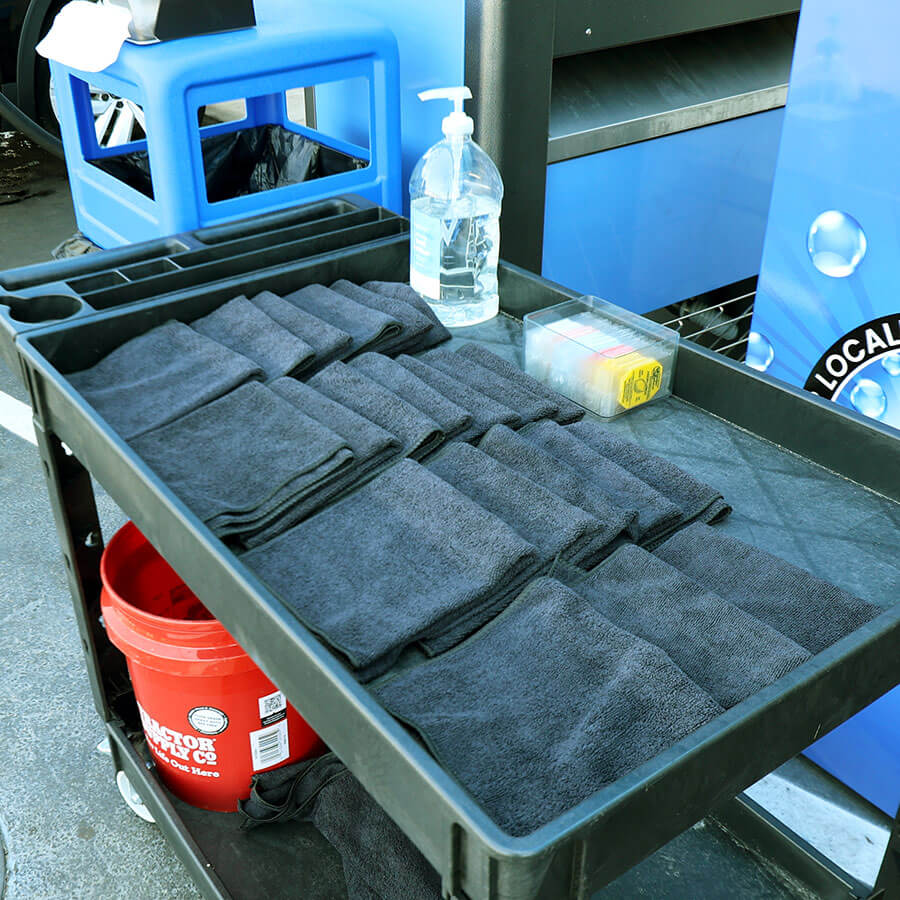Clean car wash drying towels