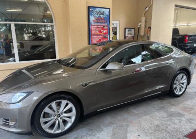 Gray car outside of wash
